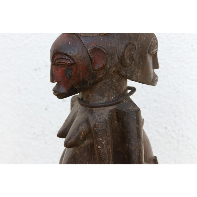 Early 20th Century Janus Two Faced Carved Figure For Sale - Image 9 of 11