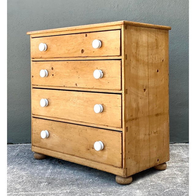 Early 20th Century Vintage Primitive Pine Chest of Drawers For Sale - Image 5 of 12