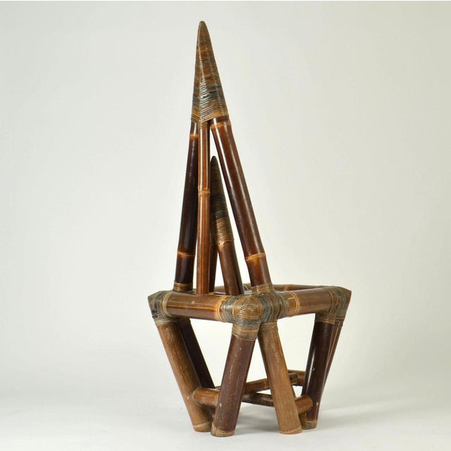 Wood Sculptural Bamboo Chair, 1950s For Sale - Image 7 of 16