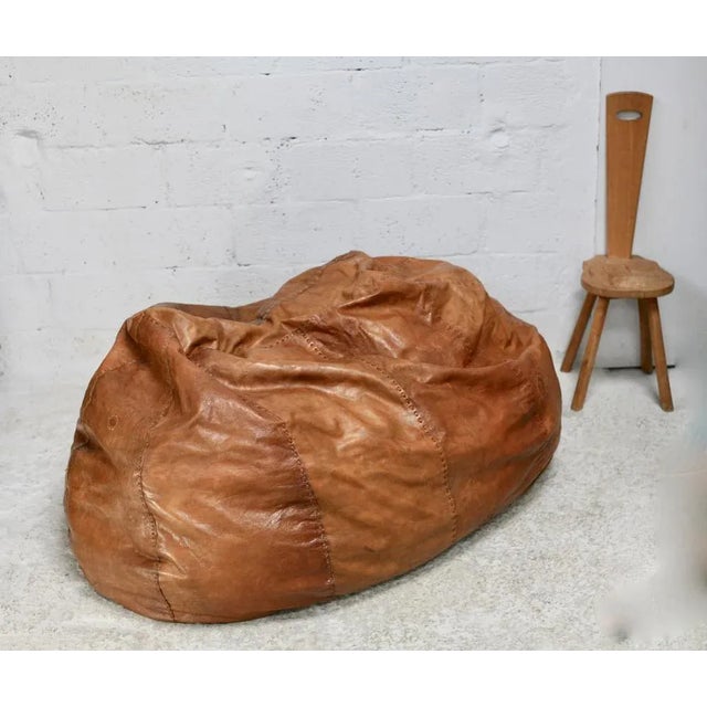 XL Leather Ottoman, Italy, 1970s For Sale - Image 3 of 18