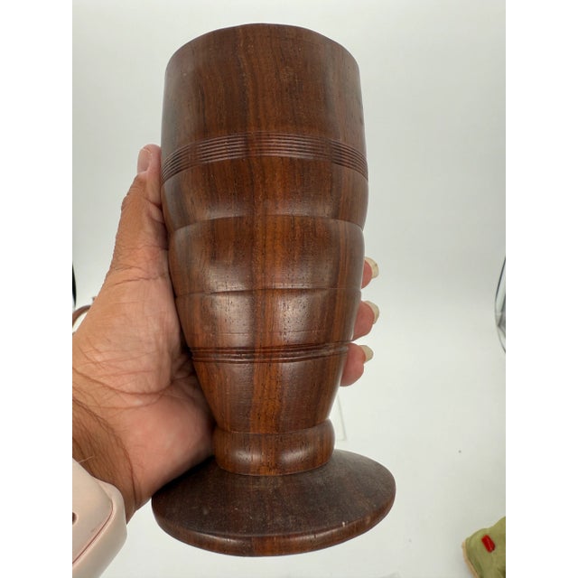 American Beautiful Antique Wooden Mortar and Pestle For Sale - Image 3 of 12