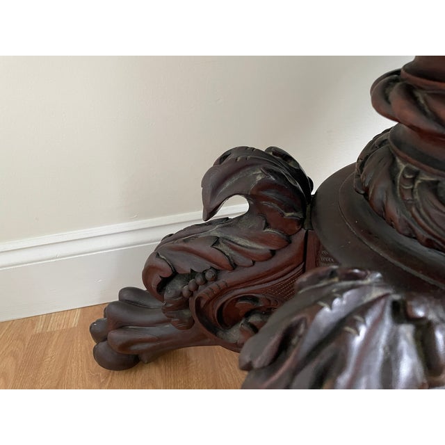 Hand Carved Late 19th C. Continental Rococo Revival Mahogany Flip‑Top Gueridon / Salon Table For Sale - Image 10 of 11