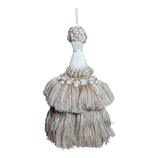 Late 20th Century Double Tiered Italina Ecru Colored Tassell For Sale