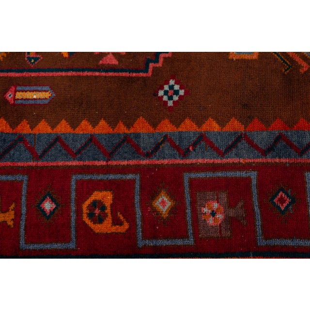 Vintage Tribal Kurdish Wool Runner Rug With Tribal Motifs & Abrash Tones For Sale - Image 9 of 9