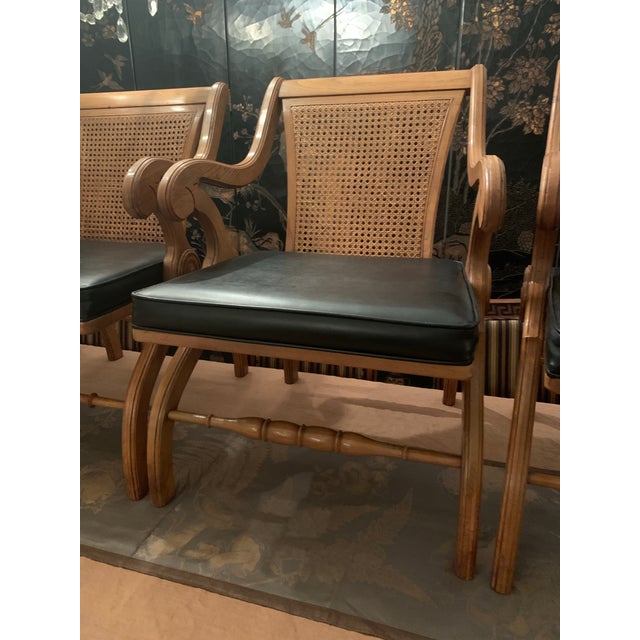 Mid-Century Modern Set of 6 Mid Century Cane Back Armchairs For Sale - Image 3 of 10