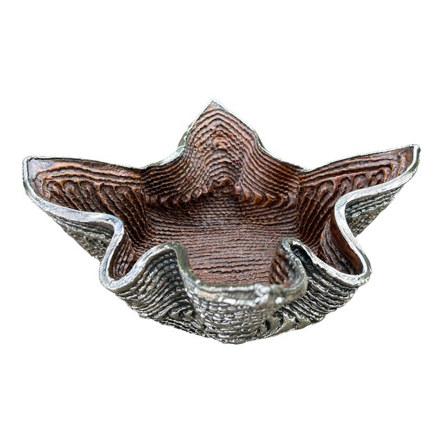 Late 20th Century Italian Modern Sterling Silver Clad Bowl For Sale