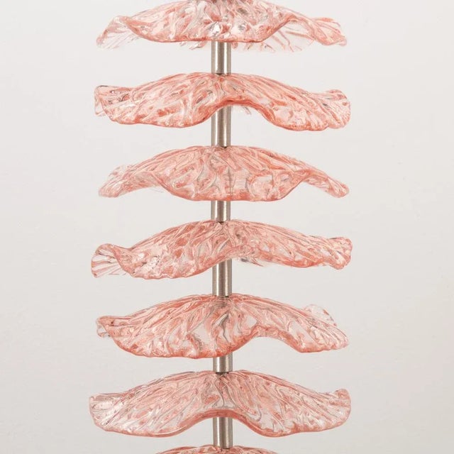 Metal Table Lamp with Artistic Glass of Murano Ambrati and Brushed Metal Structure, Italy, 2000s For Sale - Image 7 of 11