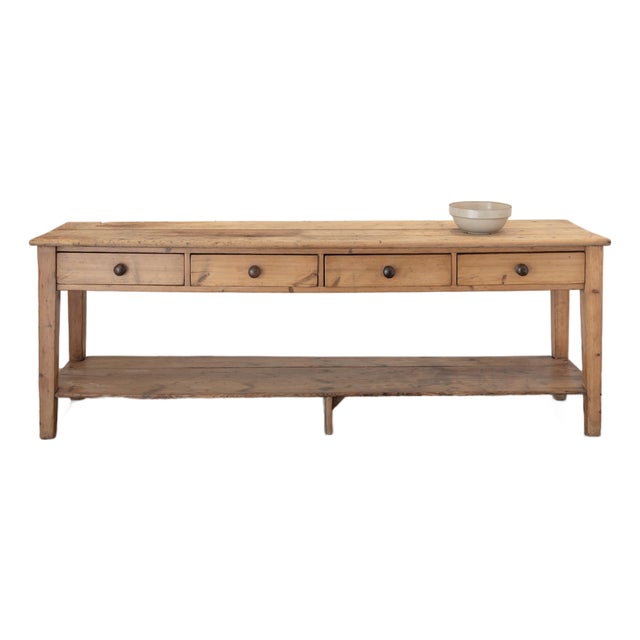 Impressive Antique English Pine Pot Board Dresser Base - Circa 1850 For Sale