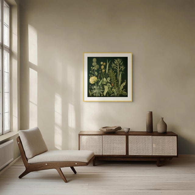 French Country Dark Green Antique Botanical Garden Study No. 2 - Natural History Fine Art Print For Sale - Image 3 of 3