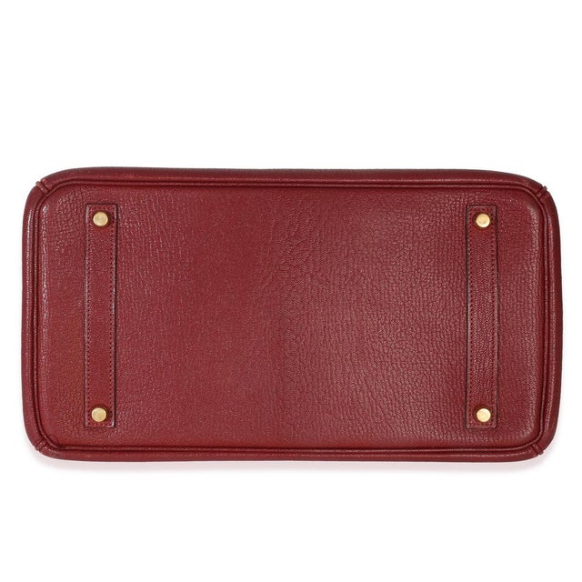 2000 - 2009 Rouge Grenat Chevre de Coromandel Birkin 35 PHW For Sale - Image 5 of 9