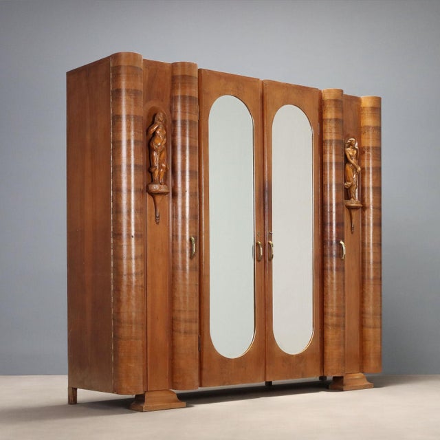 Art Deco Wardrobe with Mirrors For Sale - Image 12 of 12