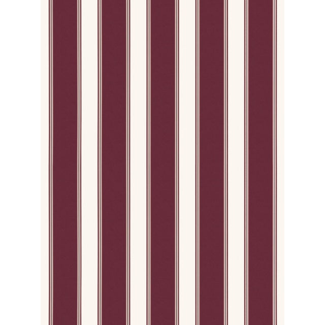 The House of Scalamandré Accordion Stripe Wallpaper, Burgundy For Sale