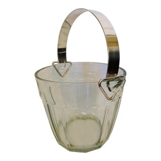 Vintage Water Pail-Shaped Ice Bucket With Silverplate Handle For Sale