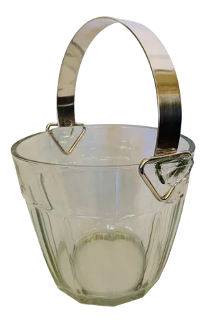 Vintage Water Pail-Shaped Ice Bucket With Silverplate Handle