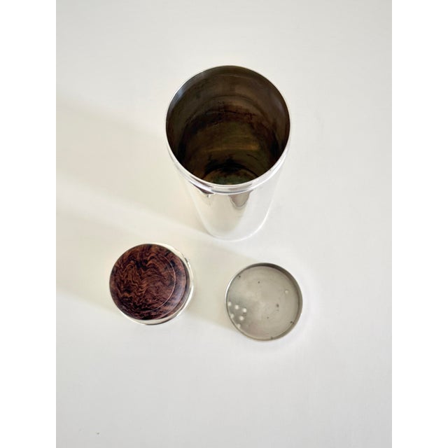 Tommi Parzinger 1950s Mid-Century Modern Italian Silver Plate & Rosewood Cocktail Set For Sale - Image 4 of 7