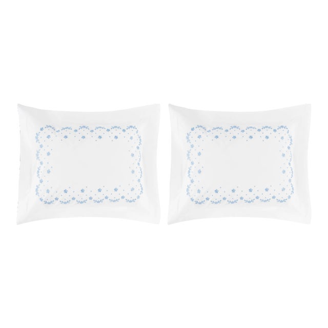 Meadow King Sham in Blue - a Pair For Sale