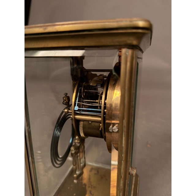 Late 19th Century French Crystal Regulator Clock With Brass Case, Circa 1890 For Sale - Image 17 of 17