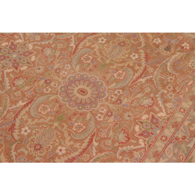 Renaissance Floral 1990's Pak-Persian Brown/Tan Wool Rug - 9'0'' X 12'2'' For Sale - Image 4 of 9