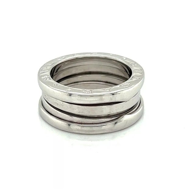 Contemporary 25174 - Bvlgari B.zero1 Three-Band Ring in 18k White Gold - Size 51 For Sale - Image 3 of 7