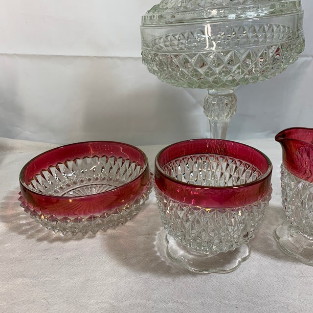 Add a touch of timeless mid-century elegance to your table with this gorgeous 5-piece Indiana Glass service set in the...