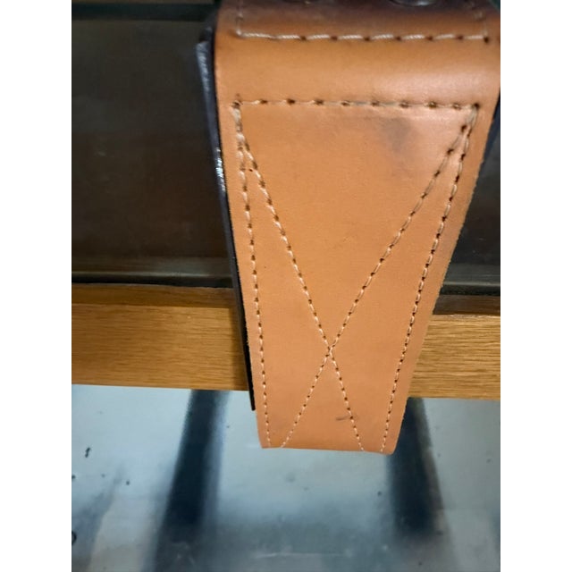 Burberry One‑of‑a‑Kind Burberry Commission Console Table – Leather, Stone, Glass & Wood Modern Showpiece For Sale - Image 4 of 8