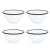 Crow Canyon Home Enamelware, Vintage Small 14 oz. Footed Bowls in White with Black Rim - Set of 4 For Sale In San Francisco - Image 6 of 6