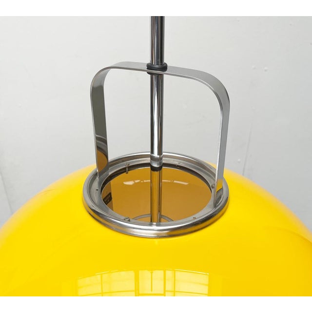 Mid-Century Italian Space Age Yellow Lucerna Floor Lamp from Guzzini, 1960s For Sale - Image 16 of 18