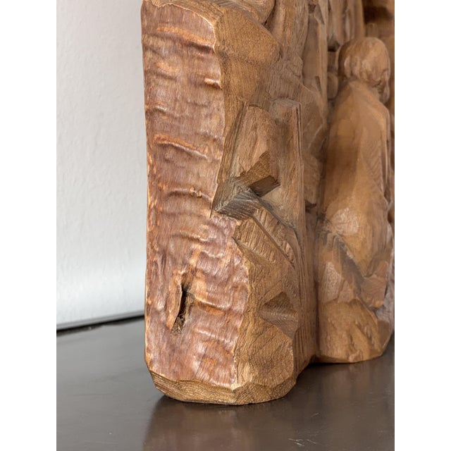 Flavio Pancheri, Italian Nativity Relief, 1970s, Chestnut For Sale - Image 16 of 18