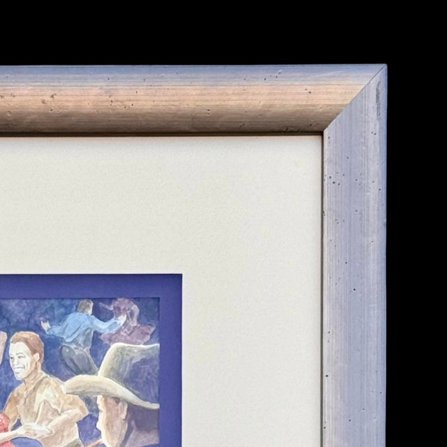 American Vintage Texas Swing Dance Original Painting, Framed For Sale - Image 3 of 6