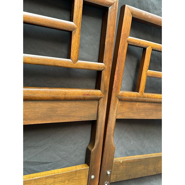 Baker Furniture Company Late 20th Century Pair of Twin Headboards by Baker Furniture Chinese Chippendale Fretwork For Sale - Image 4 of 11