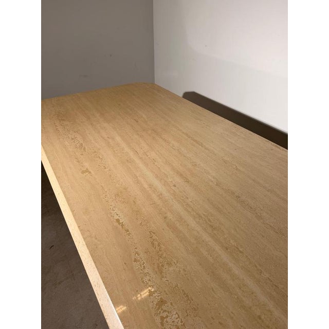 Vintage Travertine Dining Table For Sale - Image 3 of 6