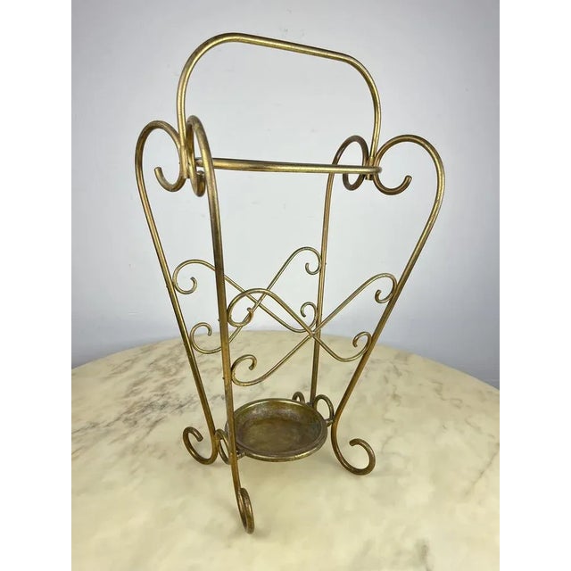 Gold Italian Umbrella Stand in Brass, 1950s For Sale - Image 8 of 8
