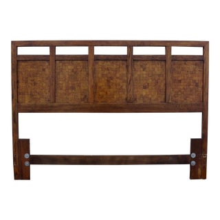 Mid-Century Walnut Patchwork Headboard For Sale