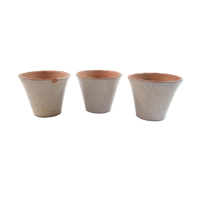 Vintage Pink Cachepots or Planters, Set of Three, Herb Planters For Sale - Image 4 of 7