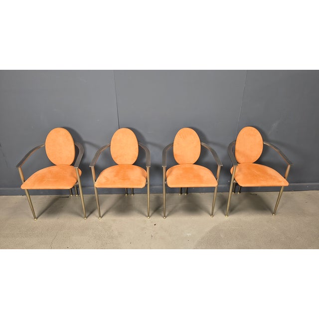 Brown Vintage Dining Chairs from Belgo Chrom, 1980s, Set of 4 For Sale - Image 8 of 14