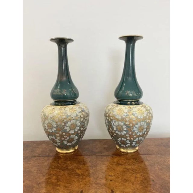 Large Victorian Ballister Vases from Royal Dolton, 1880s, Set of 2 For Sale - Image 3 of 9