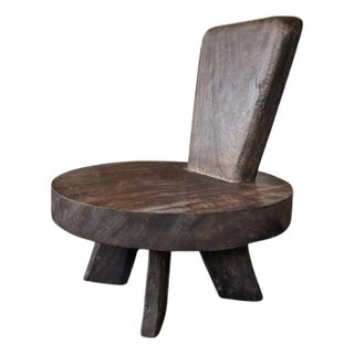 Sculptural Mango Wood Chair With Stunning Wood Textures, Espresso Finish For Sale