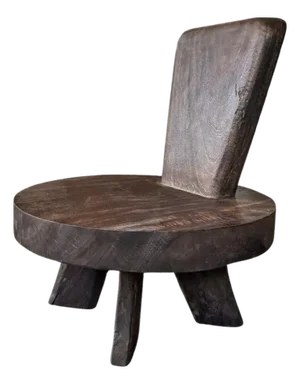 Sculptural Mango Wood Chair With Stunning Wood Textures, Espresso Finish