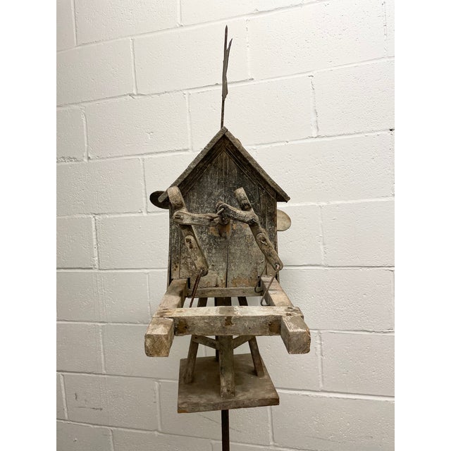 Rustic Primitive Hand Made Wood American Folk Art Outdoor Barn Whirligig. "As Found" condition with weathered patina. When...