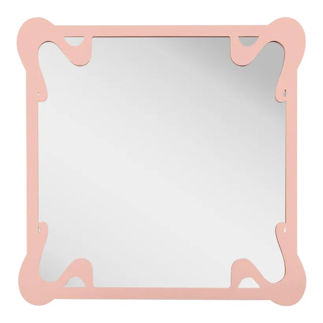 Fleur Home Carnival St. Roch Square Mirror in Salmon Berry, 48x48 For Sale
