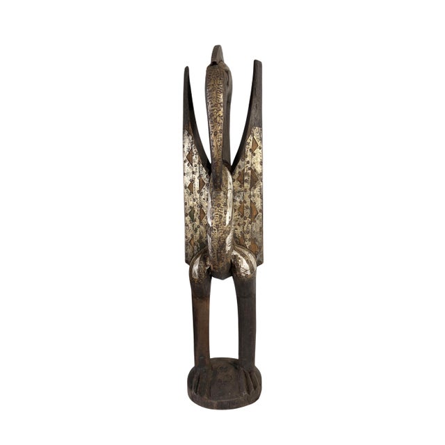 African Vintage Sculpture of Senufo Bird Statue Cote d'Ivoire 24" H For Sale - Image 3 of 8
