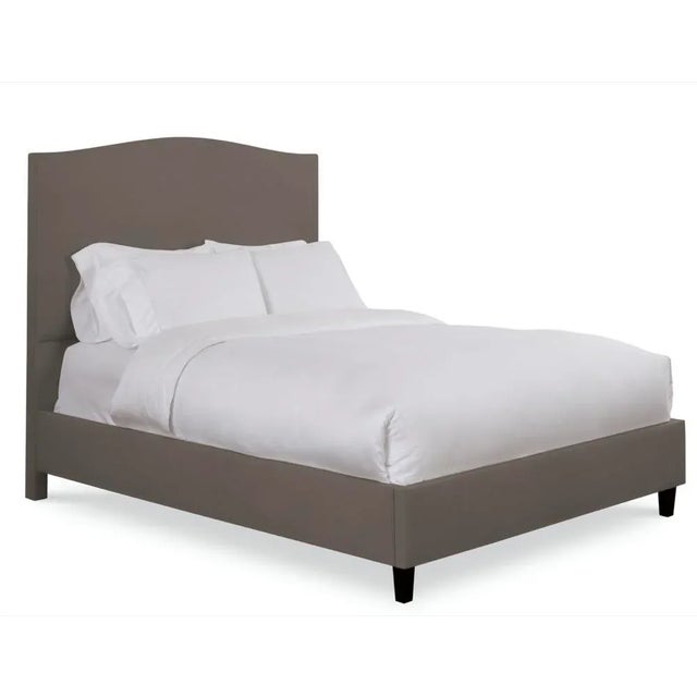 Modern Hazel California King Headboard, Mushroom Velvet For Sale - Image 3 of 5