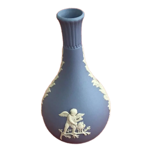 Vintage Wedgwood Blue Jasperware Bud Vase