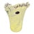 Vintage Murano Italy Yellow Swirl Freeform Ruffle Rim Art Glass Vase For Sale