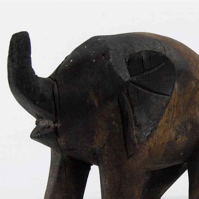 African Elephant Wood Figurine, 1960s For Sale - Image 4 of 9
