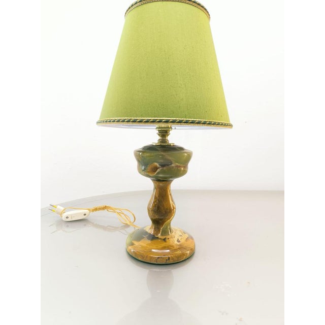 Onyx Table Lamp with Fabric Lampshade For Sale - Image 11 of 18