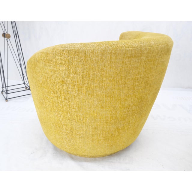 Pair of Vladimir Kagan for Directional Nautilus Chairs Yellow Gold MINT! For Sale - Image 9 of 15