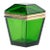 1950s Italian Murano Style Green Gem Shaped Box With Brass Detailing For Sale