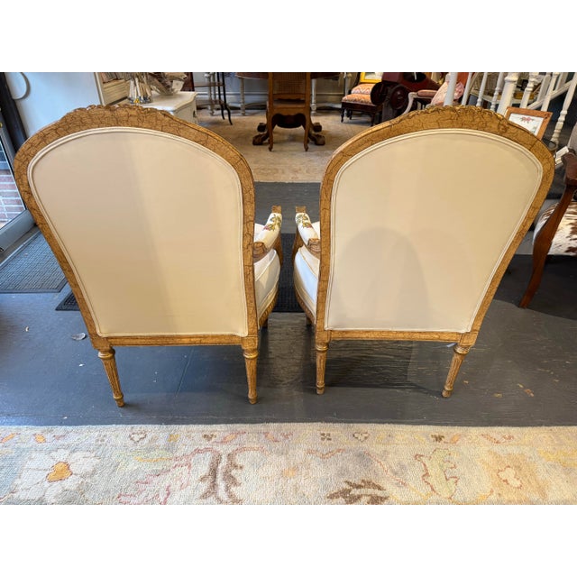Antique French Louis XVI Style Gilded Wood Side Chairs For Sale - Image 9 of 11