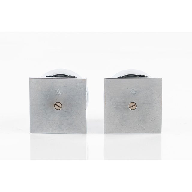 Art Deco Chrome and Cobalt Blue Candleholders by Walter Von Nessen for Chase, 1930s For Sale - Image 13 of 14